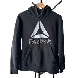CLEARANCE * REEBOK Classic Black Logo Hoodie LIKE NEW | Heavyweight Medium